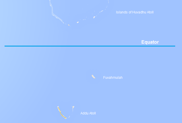 equator on maldives map