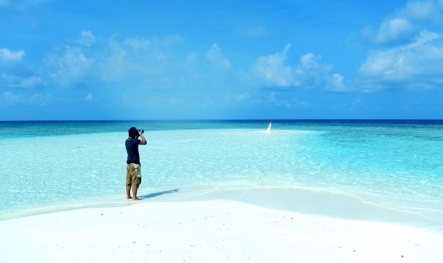 bride on sandbank