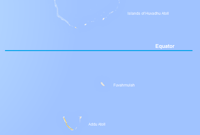 equatore sulla mappa delle Maldive