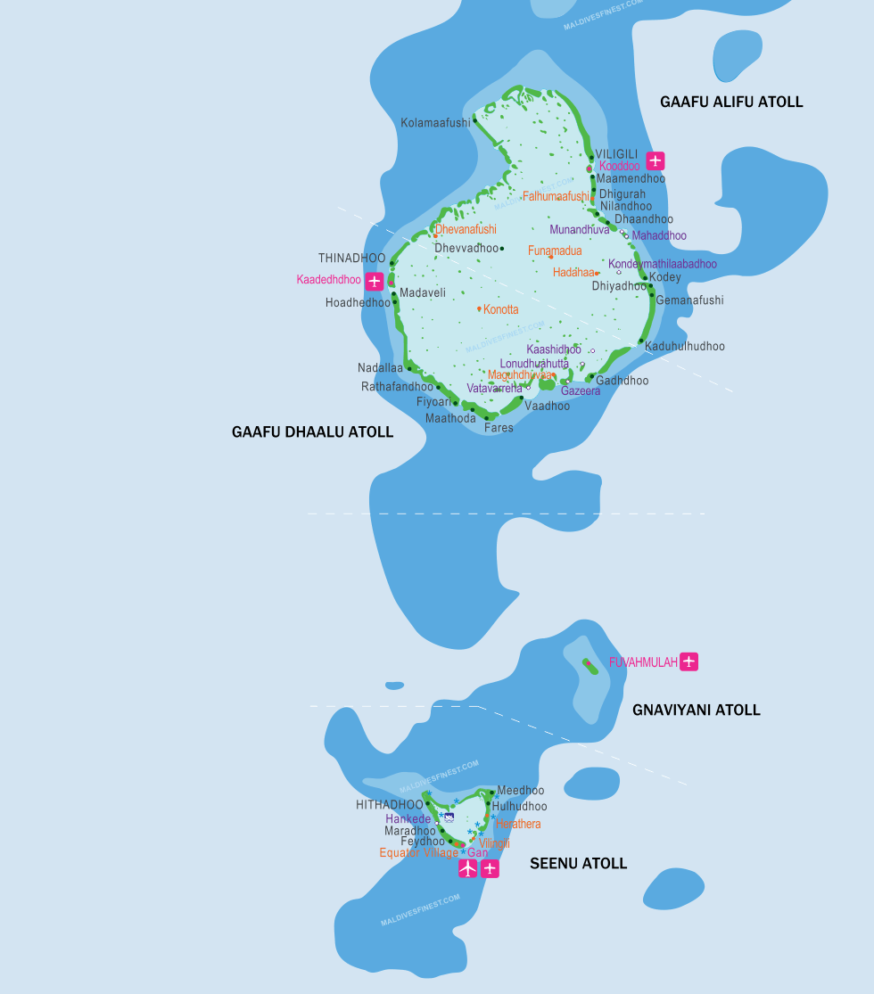 Maldives Map With Resorts Airports And Local Islands 2024