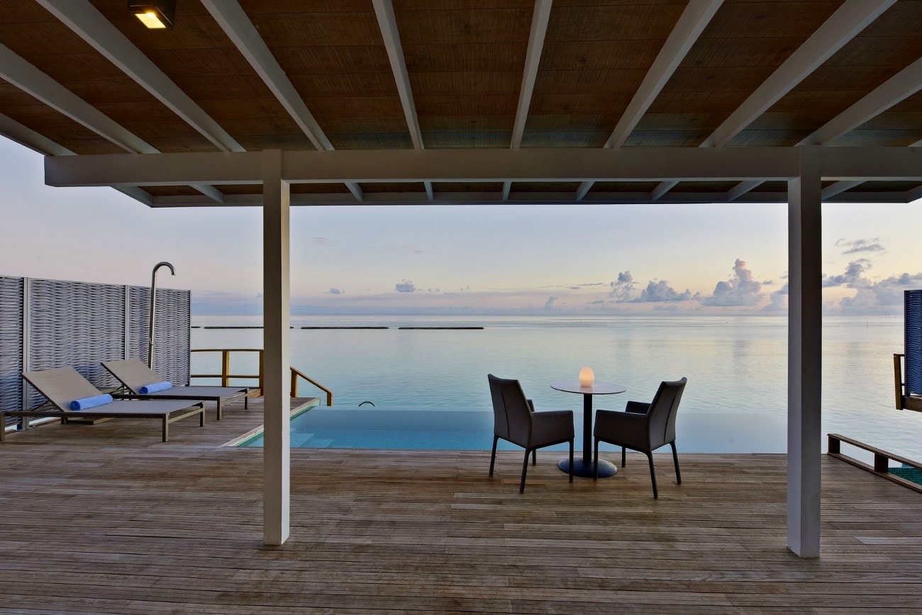 kuramathi water villa with pool