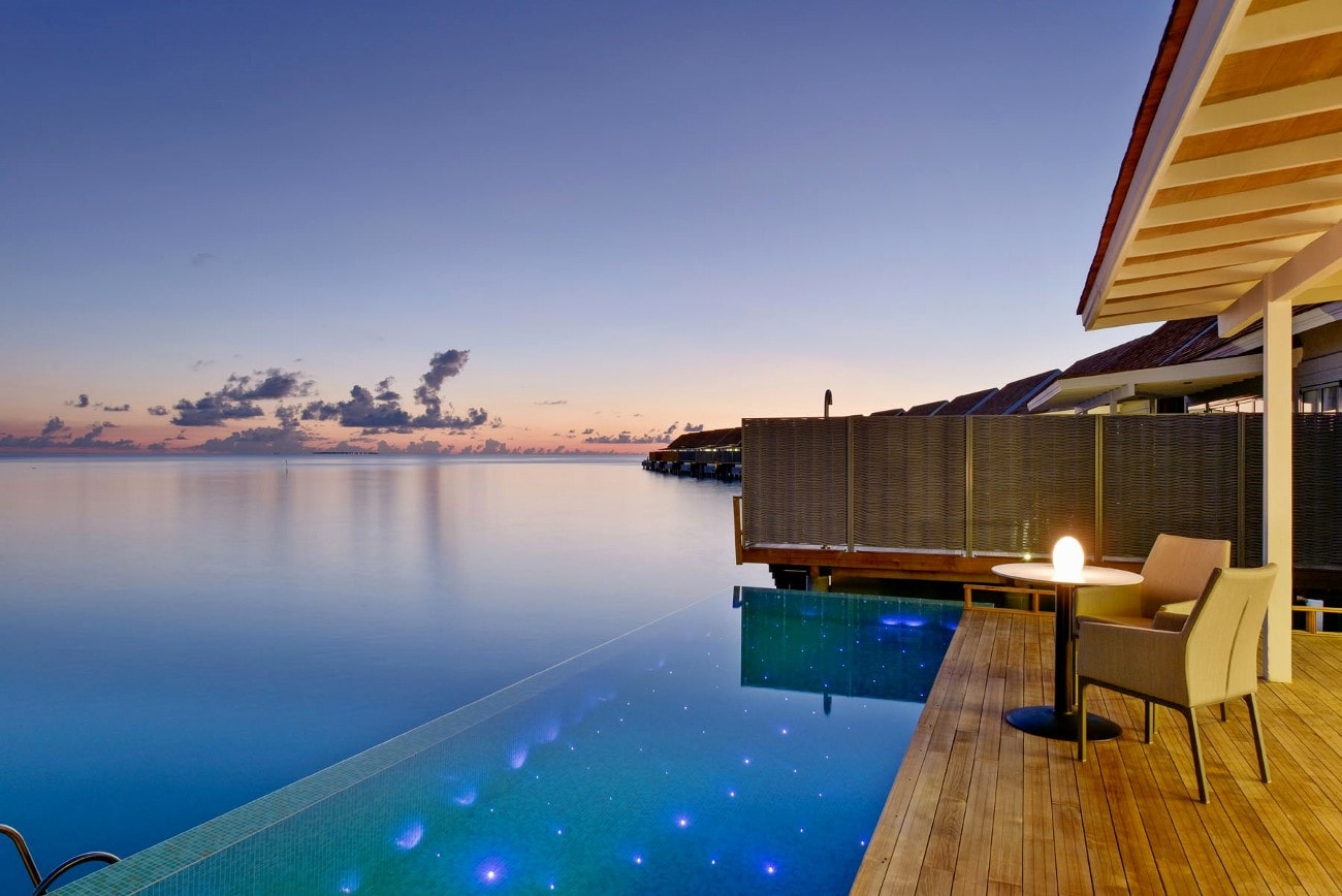 kuramathi sunset water villa with pool