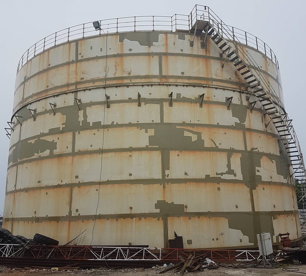 rusted storage tank