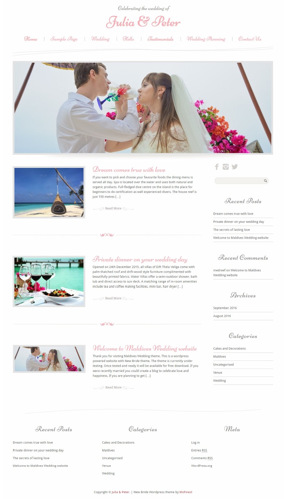 new bride theme home