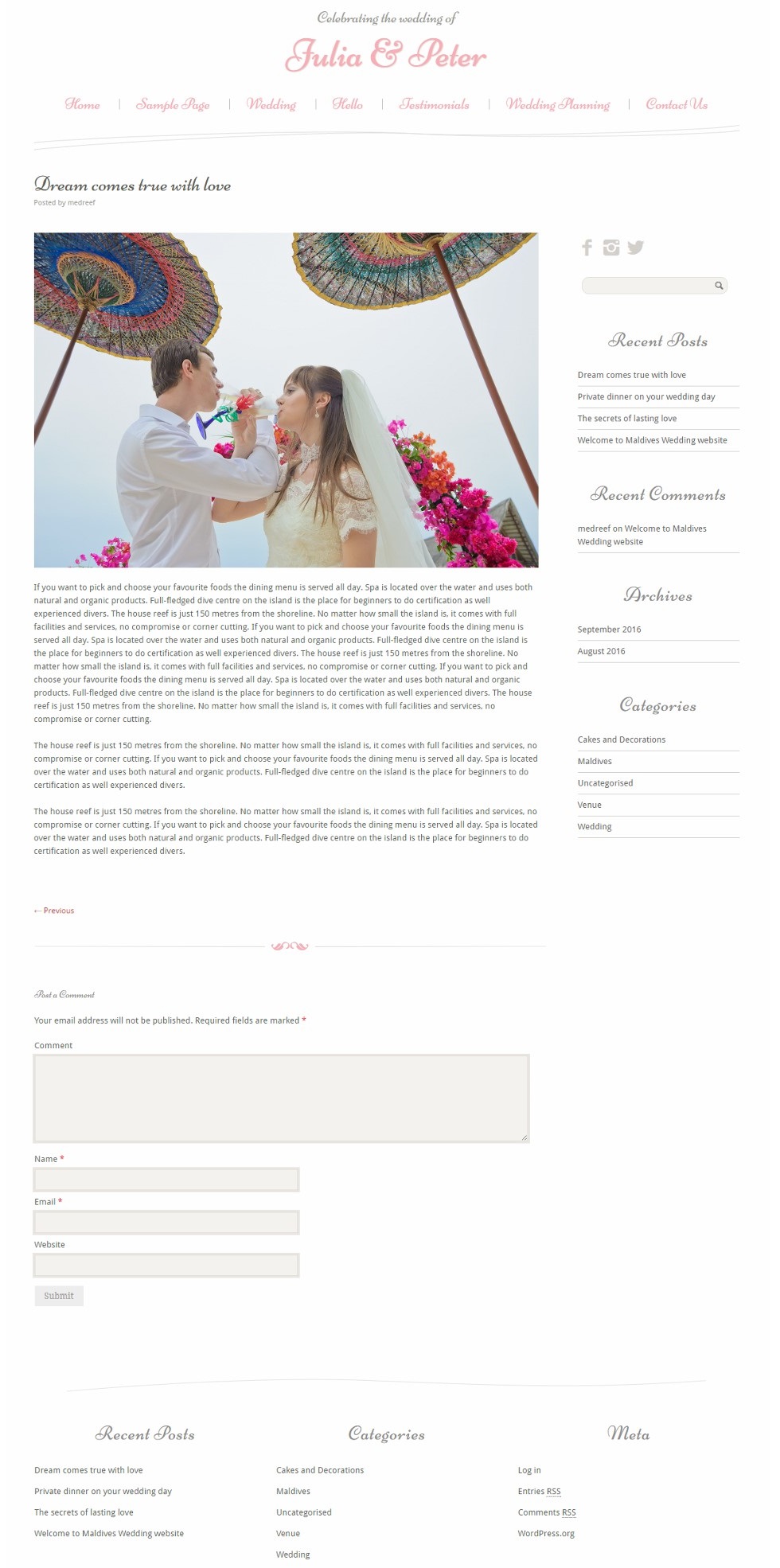 new bride theme page