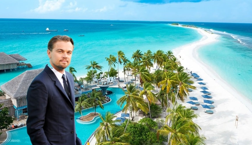 leonardo dicaprio at finolhu maldives