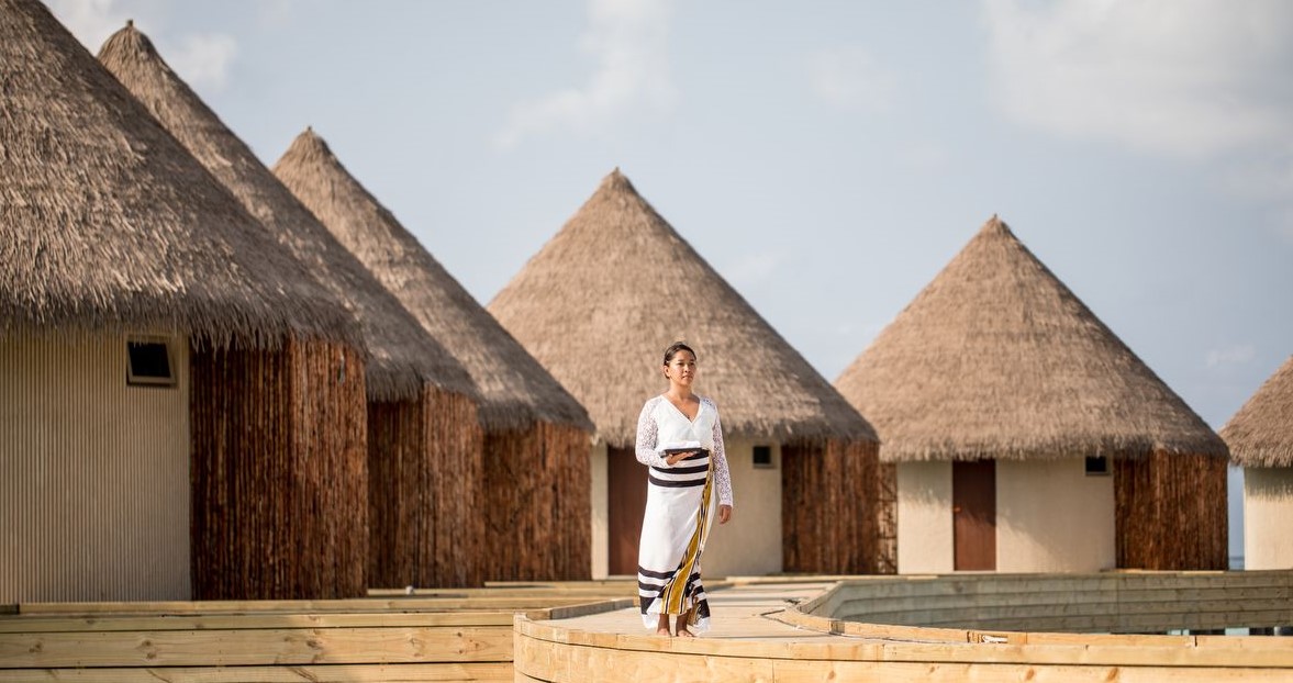 palm thatched roofs